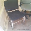 Black Fabric Chrome Base Stacking Guest Chair
